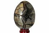 Bargain, Septarian Dragon Egg Geode - Black Crystals #120900-1